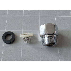 IMP Przedłużka 3/8"x3/8" z sitkiem i uszczelką - do wężyków przyłączeniowych baterii sztorcowych